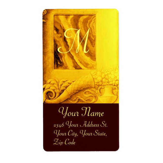 CORNUCOPIA  MONOGRAM , bright gold yellow brown (Front)