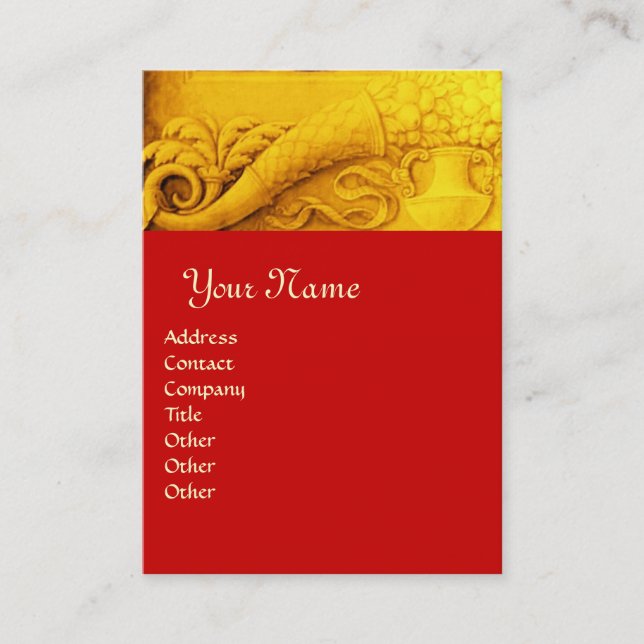 CORNUCOPIA  MONOGRAM , bright gold yellow Business Card (Front)