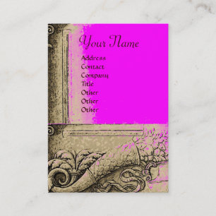 CORNUCOPIA MONOGRAM,bright grey,black,pink,fuchsia Business Card