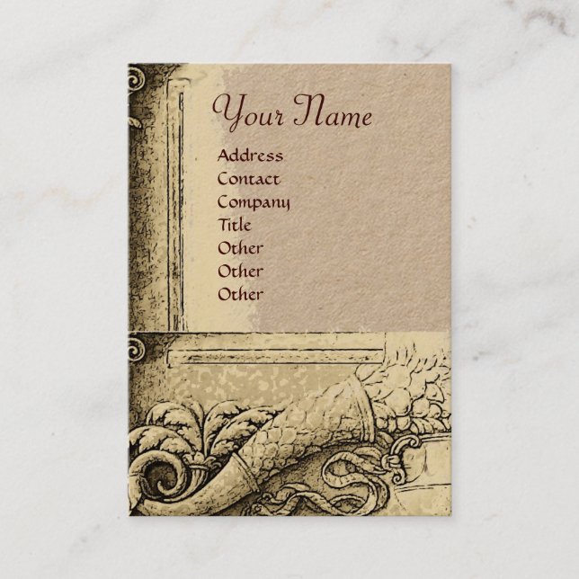 CORNUCOPIA MONOGRAM, Brown Kraft Paper Business Card (Front)
