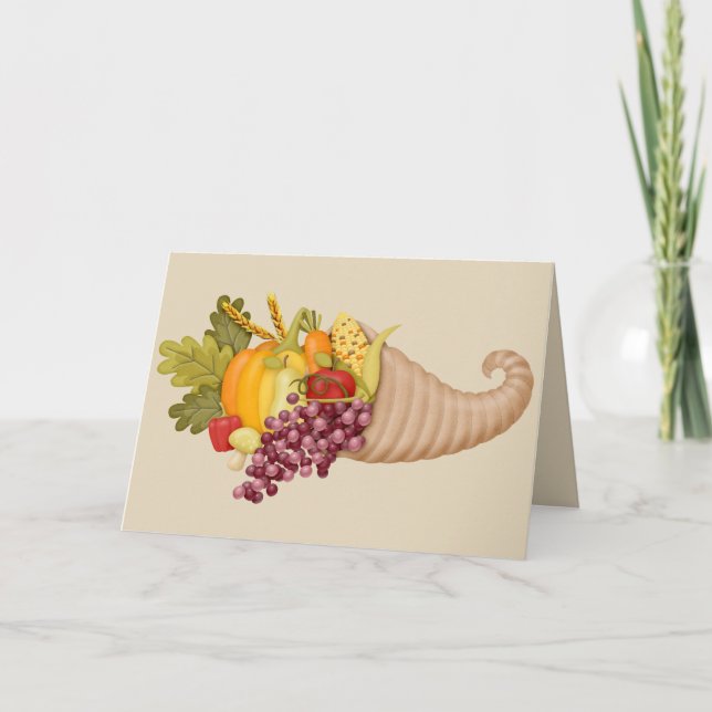 Cornucopia Thanksgiving card customise (Front)