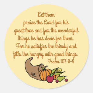 Cornucopia Thanksgiving Classic Round Sticker