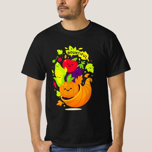 Cornucopia Thanksgiving Shirt | Happy Harvest (Front)