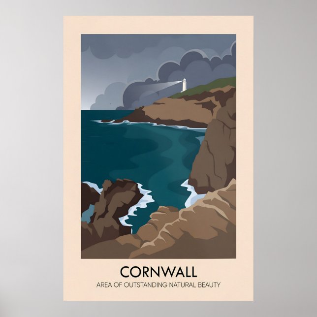 Cornwall AONB Travel Poster (Front)