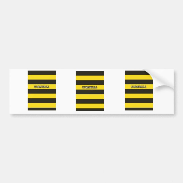 Cornwall Black and Gold Hoops Bumper Sticker (Front)