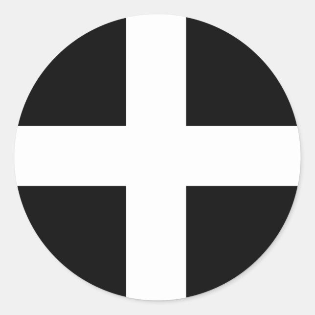Cornwall - Cornish Flag / St. Piran's Classic Round Sticker (Front)