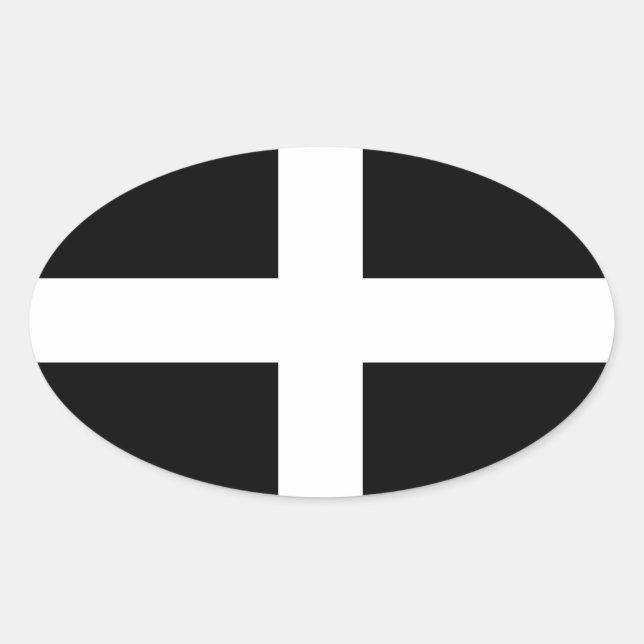Cornwall - Cornish Flag / St. Piran's Oval Sticker (Front)