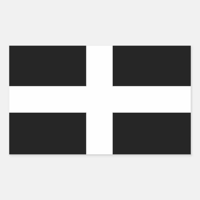 Cornwall - Cornish Flag / St. Piran's Rectangular Sticker (Front)