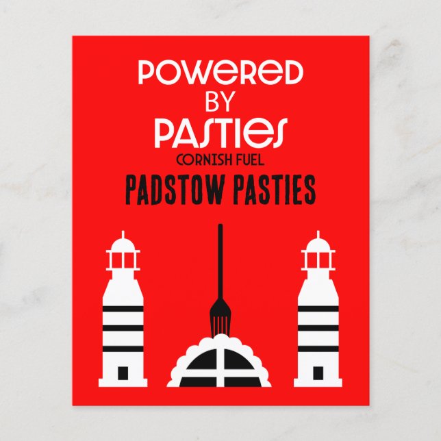 Cornwall Cornish Pasties English Food Flyer (Front)