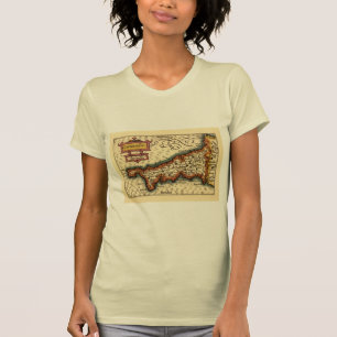 Cornwall, Cornwaile County England Antiquarian Map T-Shirt