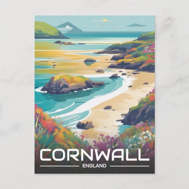 Cornwall county England cornwall coastline Holiday Postcard (Front)