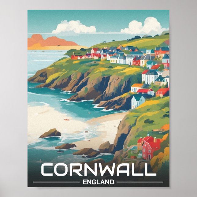 Cornwall county England cornwall coastline Poster (Front)