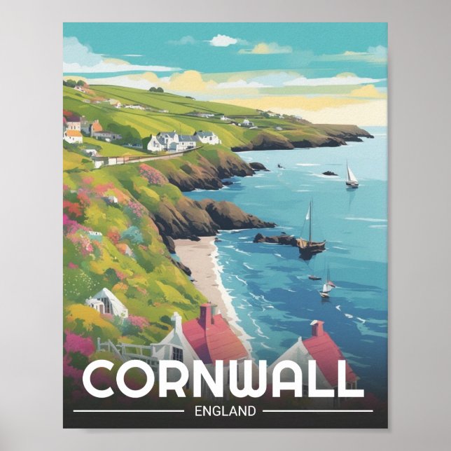 Cornwall county England cornwall coastline Poster (Front)