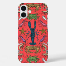 cornwall crustaceans damask pop red