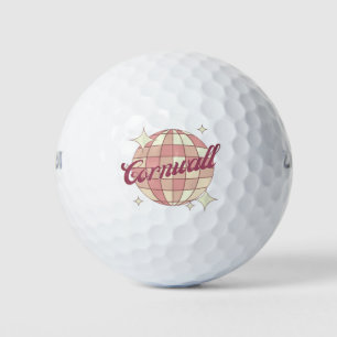 Cornwall England UK Retro Vintage Golfing court Golf Balls