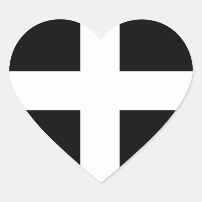 Cornwall Flag Heart Sticker (Front)