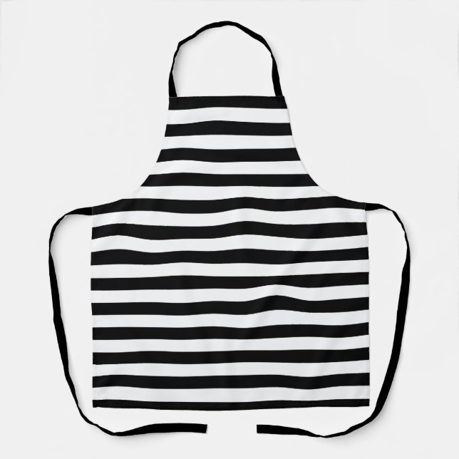 Cornwall flag stripes black white line pattern sym apron (Front)