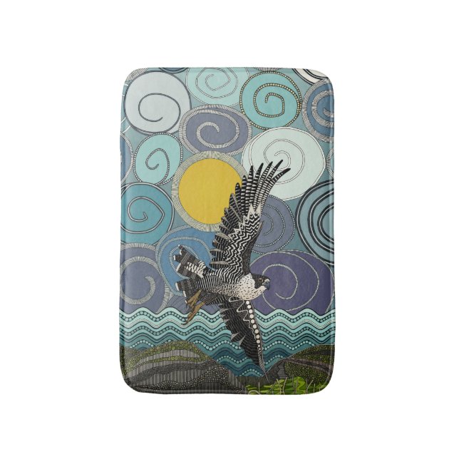 Cornwall peregrine falcon bath mat (Front Vertical)