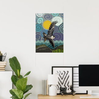 Cornwall peregrine falcon poster