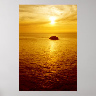 Cornwall sunset poster