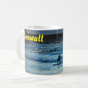 Cornwall surfing coffee mug