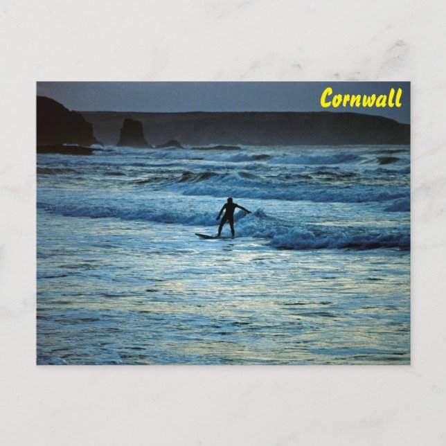 Cornwall surfing postcard (Front)