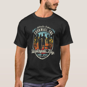 Cornwall Surfing Vintage Retro Surfer Watergate Ba T-Shirt