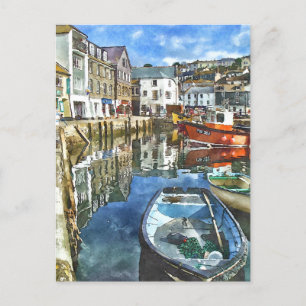 Cornwall Watercolour-Style Postcard