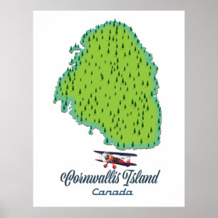 Cornwallis Island, Canada Travel map Poster