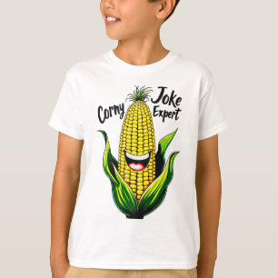Corny Joke Expert: Fun & Whimsical Corn Graphic T-Shirt