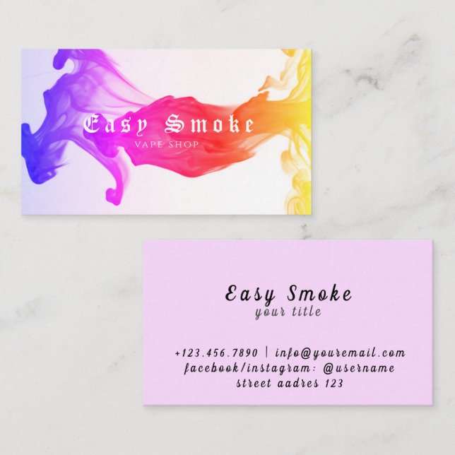 Corolful Smoke Vape Shop Business Card (Front/Back)