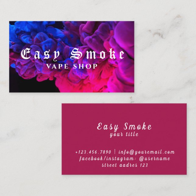 Corolful Smoke Vape Shop Business Card (Front/Back)
