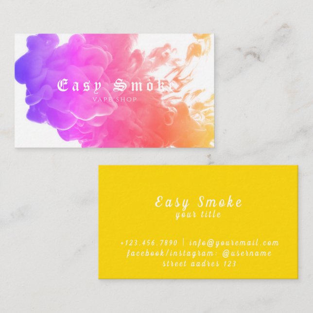 Corolful Smoke Vape Shop Business Card (Front/Back)