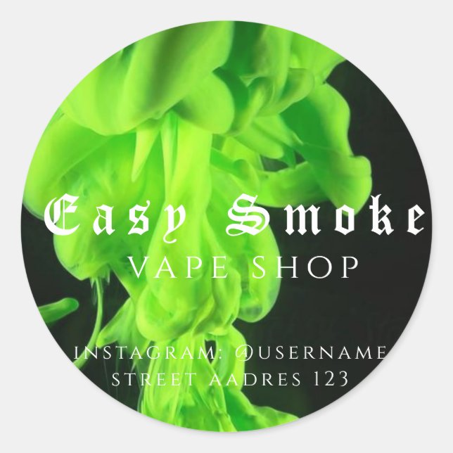 Corolful Smoke Vape Shop Classic Round Sticker (Front)