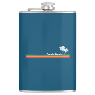 Corolla Beach North Carolina Hip Flask