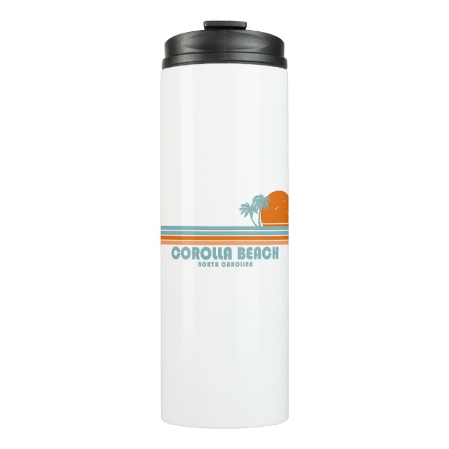 Corolla Beach North Carolina Sun Palm Trees Thermal Tumbler (Front)