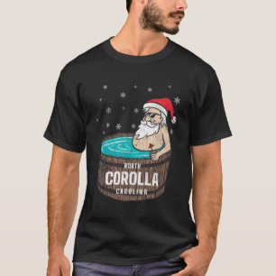 Corolla Nc Vacationing Santa Hot Tub T-Shirt