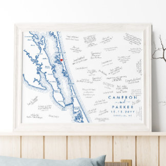 Corolla NC Wedding Modern Guest Book Poster
