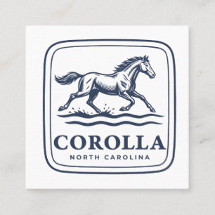 Corolla North Carolina Wild Horse Running Through  Square Business Card