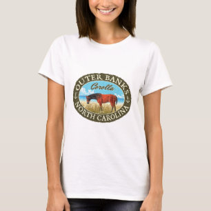 Corolla Outer Banks North Carolina Wild Horse on B T-Shirt