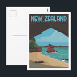 Coromandel Peninsula Nz Travel Place Illustration Postcard<br><div class="desc">Coromandel Peninsula New Zealand Famous Travel Place Illustration Landscape</div>