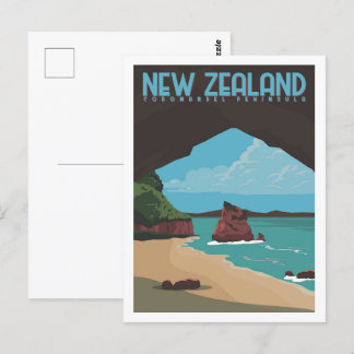 Coromandel Peninsula Nz Travel Place Illustration Postcard