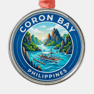 Coron Bay Philippines Metal Tree Decoration