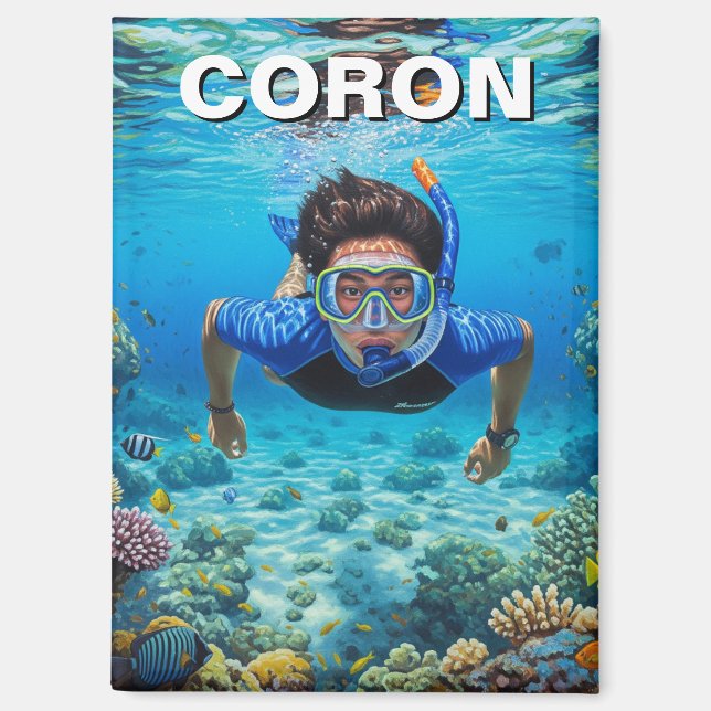 Coron Philippines Scuba Diver Magnet (Front)