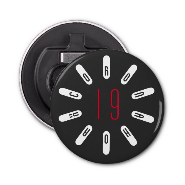 Corona 19 Button Bottle Opener (Front)