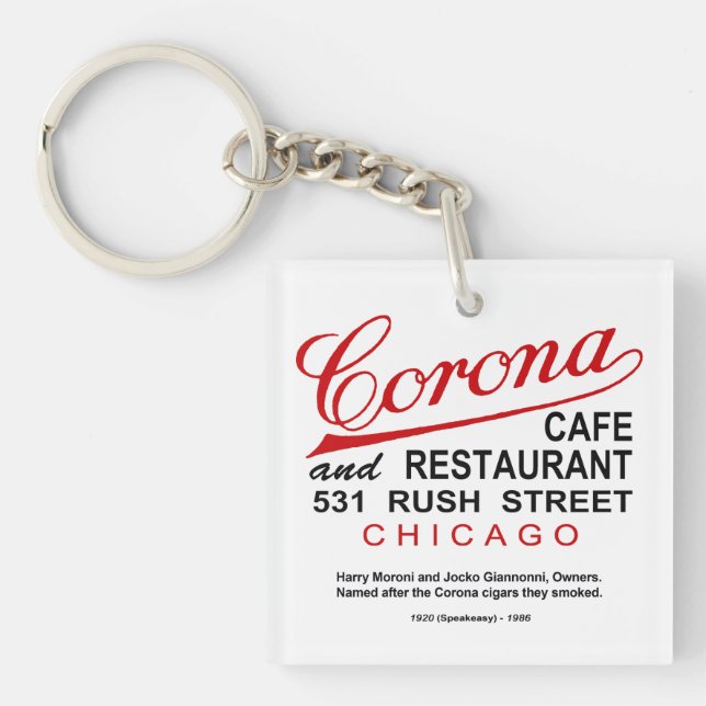 Corona Cafe and Restaurant, Chicago, IL Key Ring (Front)