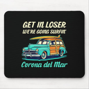 Corona Del Mar Beach Surf Girl Women Men Vintage S Mouse Pad