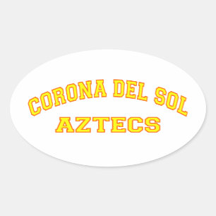Corona del Sol Aztecs Oval Sticker