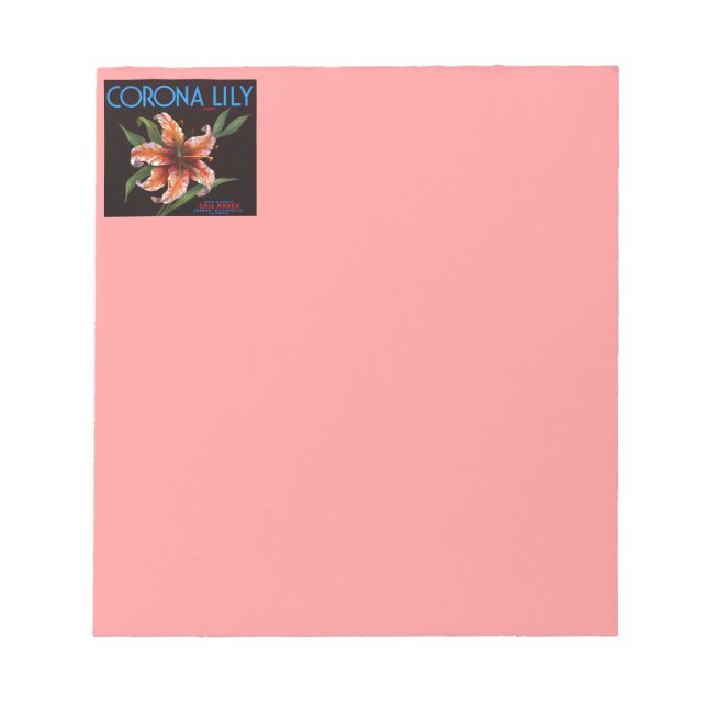Corona Lily Notepad (Front)