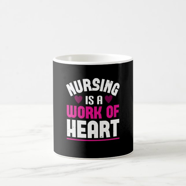 Corona Nurses Nursing Is A Work Of Heart Coffee Mug (Center)